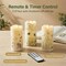 Set of 3 Fiber Optic Flameless Pillar Candles – Spring Butterfly & Floral LED, Battery-Operated with Remote, 3” x 6”, Decorative Home & Party Décor